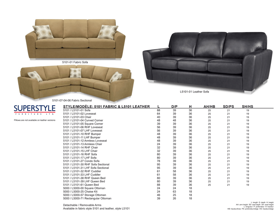 5101 Sofa/Sectional Suite
