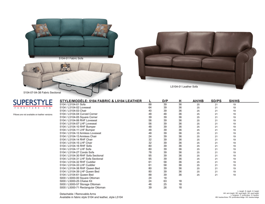 5104 Sofa/Sectional Suite
