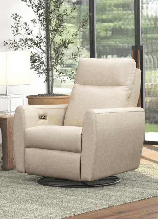 Levy Leather Swivel Glider Recliner w/Power