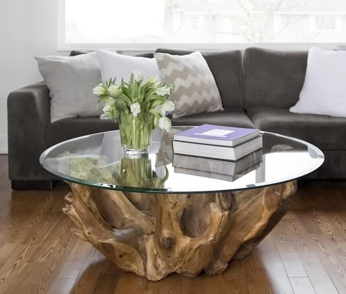 Natura 48" Round Root Coffee Table