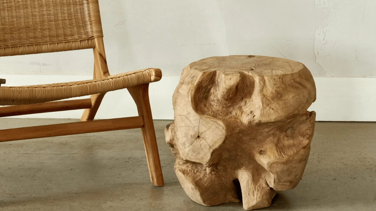 Erosion Teak Side Table