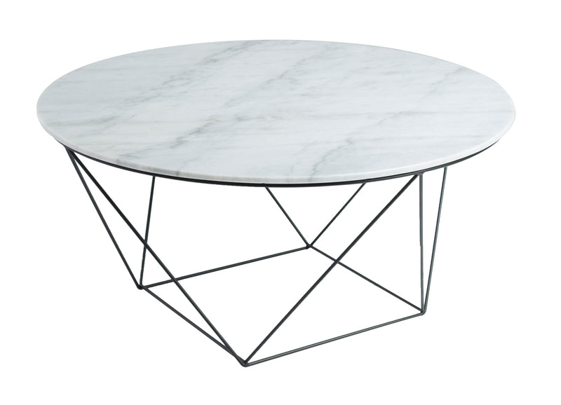 LH Imports - Valencia Round Marble Coffee Table