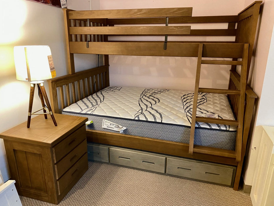 Mission 39"/54" Bunk Bed w/Trundle Bed/Drawer in Brindle Finish
