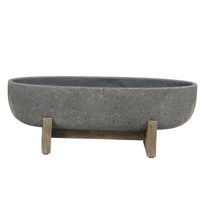 Oval Standing Planter - Grey