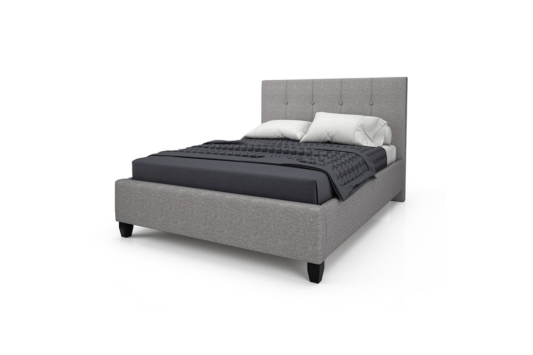 Lyon Double Upholstered Bed w/Rivera Footboard (Silver)