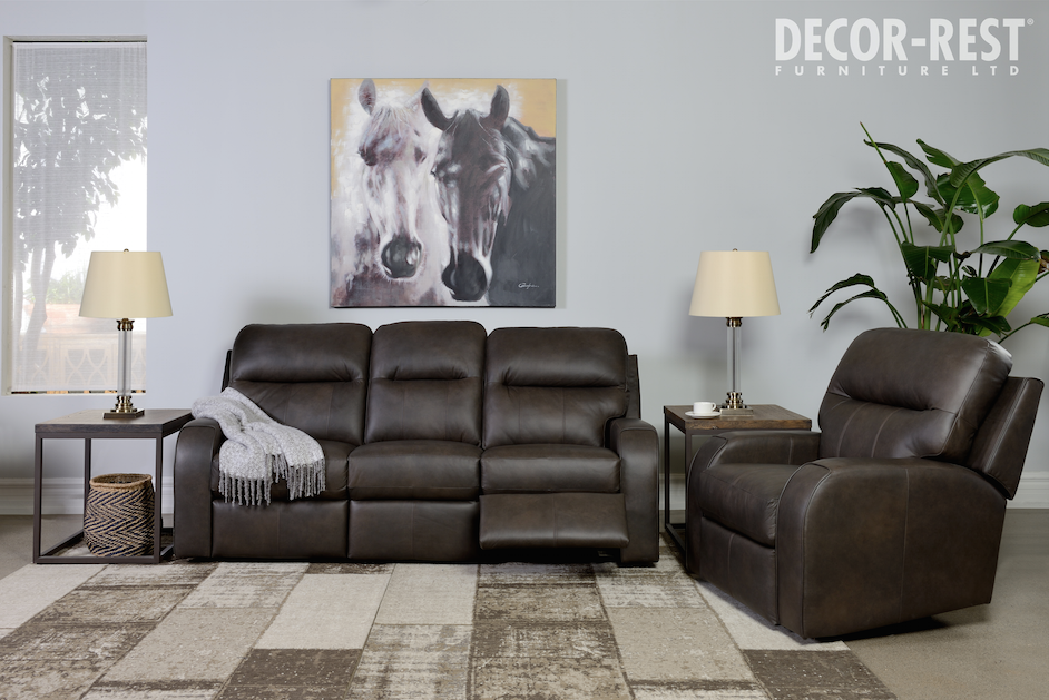 M3844P Power Leather Reclining Sofa Suite Osmond s Furniture