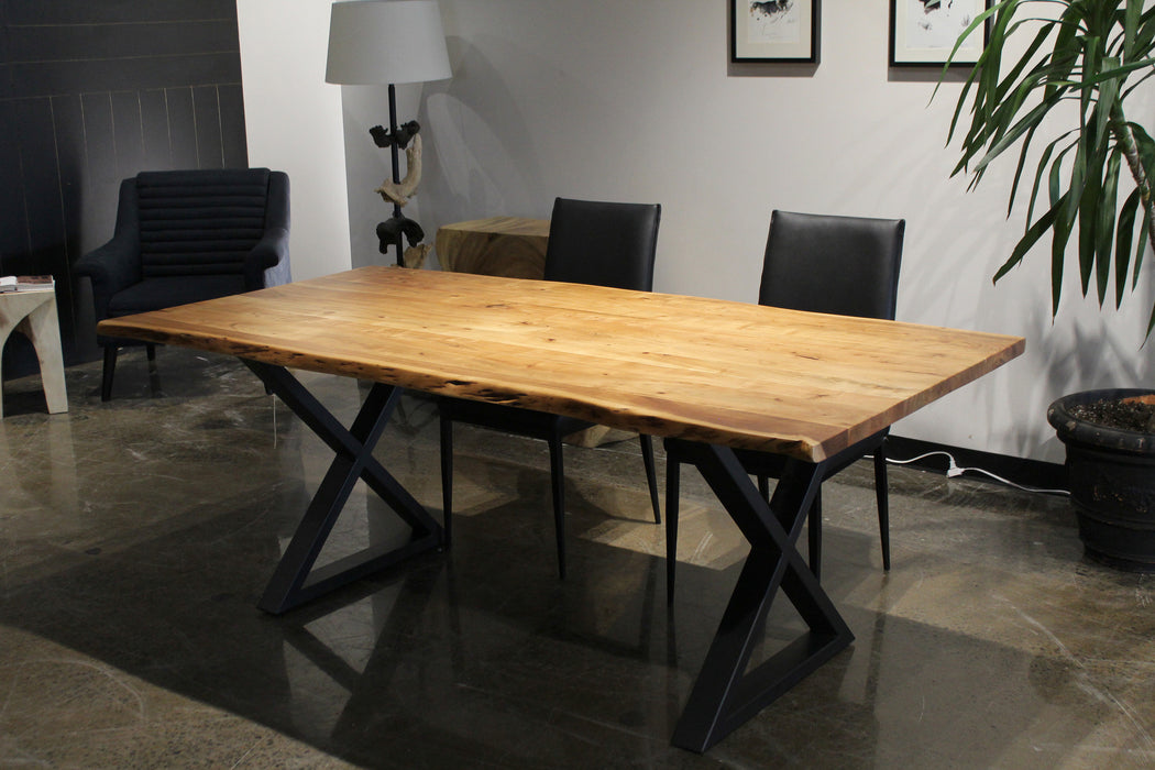 80" Live Edge Dining Table in Natural Acacia Finish