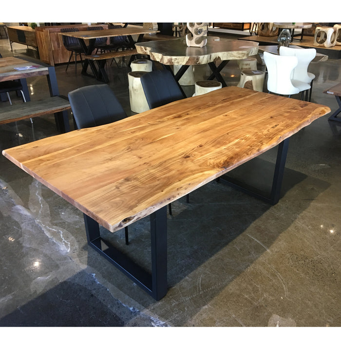 80" Live Edge Dining Table in Natural Acacia Finish
