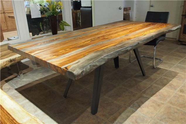 72" Live Edge Dining Table in Grey Sheesham Rosewood