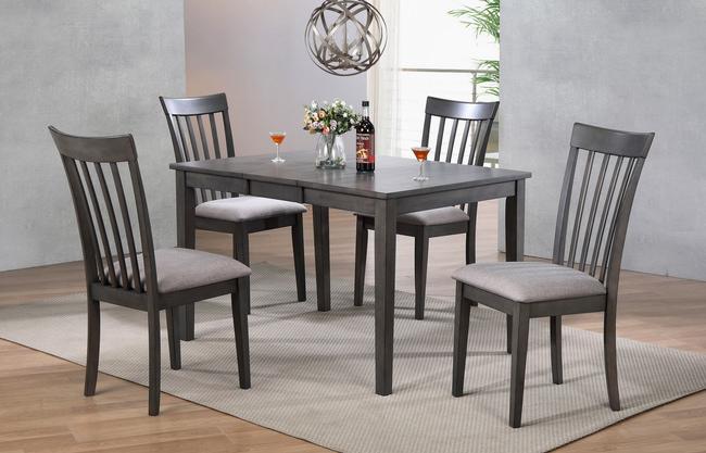 Delfini Dining Table/4 Chair Set in Grey